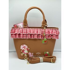 Strawberry Shortcake Gingham Basket Crossbody Bag